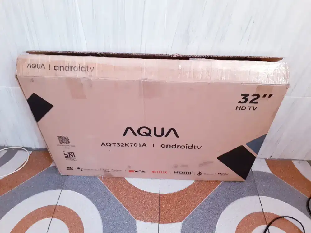 TV LED ANDROID AQUA 32IN DIGITAL NETFLIK YOUTUBE SEGEL GARANSI [S7]