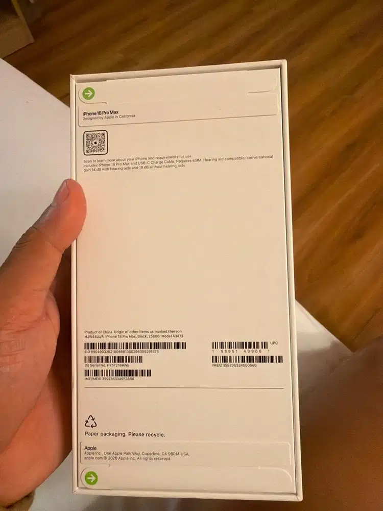Iphone 18 Promax 256 black