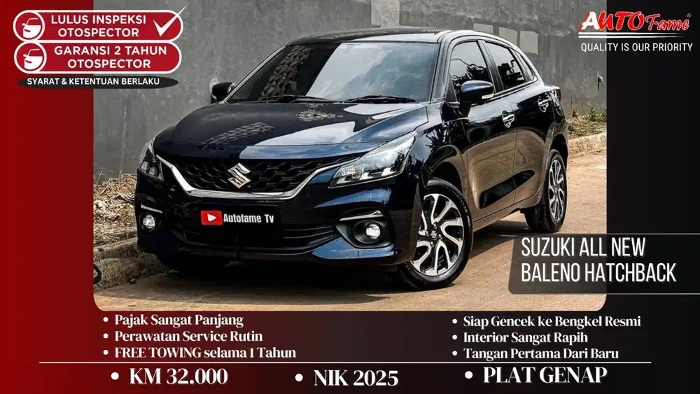 Suzuki All New Baleno Hatchback NIK 2025 1.5L AT Celestial Blue On Bla