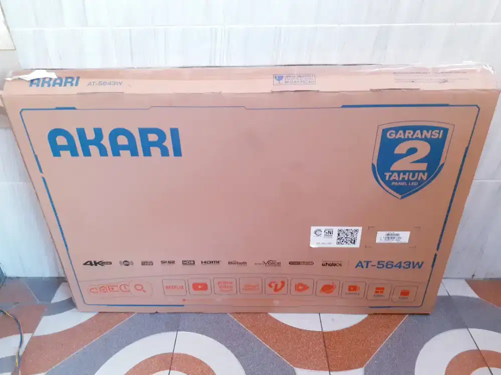TV LED SMART AKARI 43IN UHD 4K DIGITALYOUTUBENETFLIK GARANSISAMPAI2028