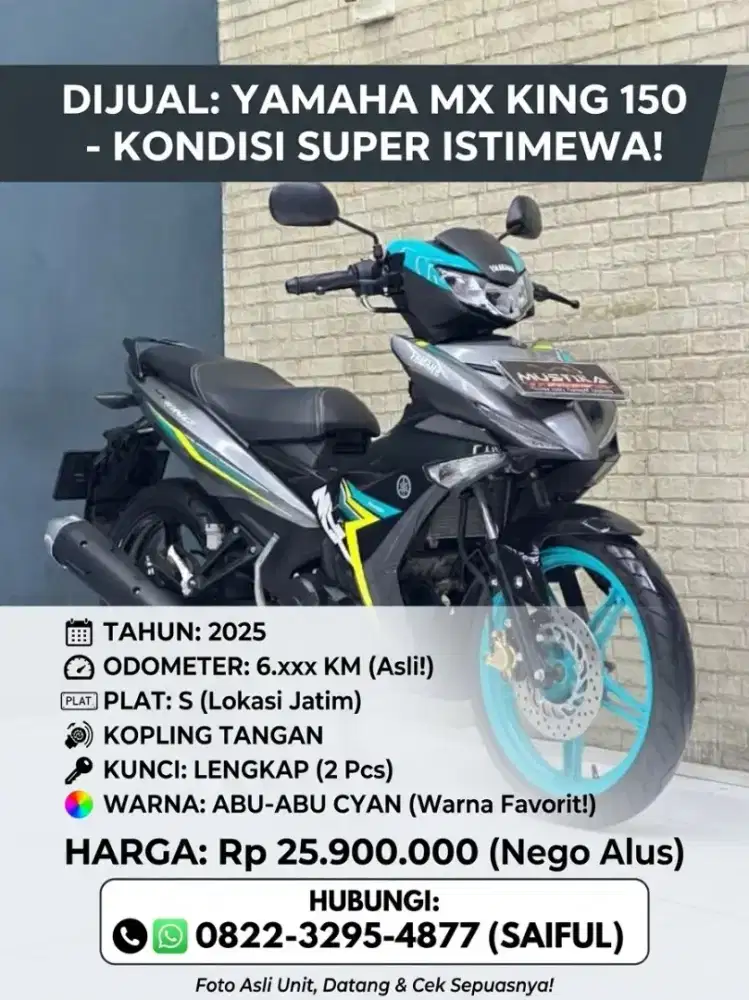 Odo 6rb Istimewa!!Yamaha Mx King 2025 Plat S Warna Favorit-Mustika