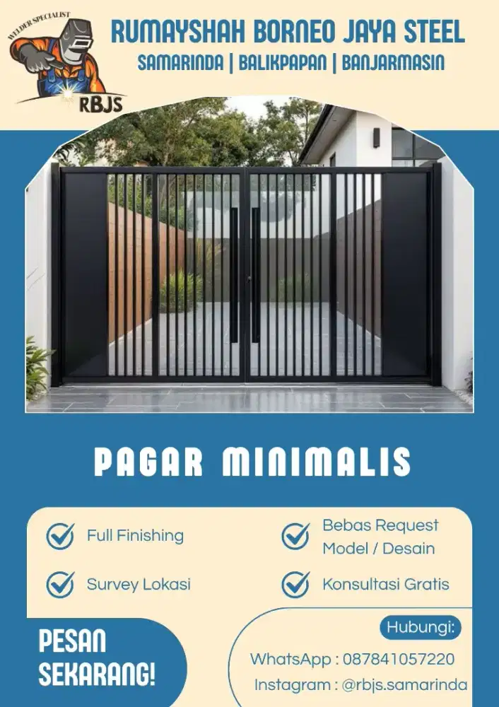 PAGAR MINIMALIS BESI | MODEL MODERN CUSTOM
