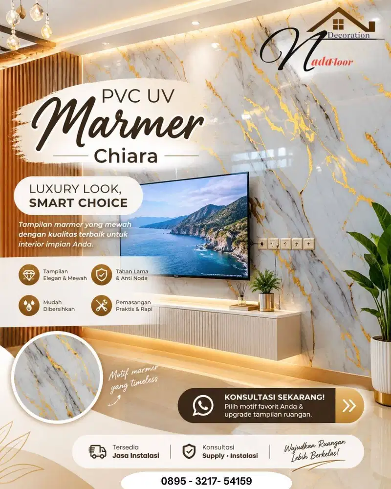 Pvc motif marmer chiara tebal 3 mm | Pvc board marmer | Pvc uv marble