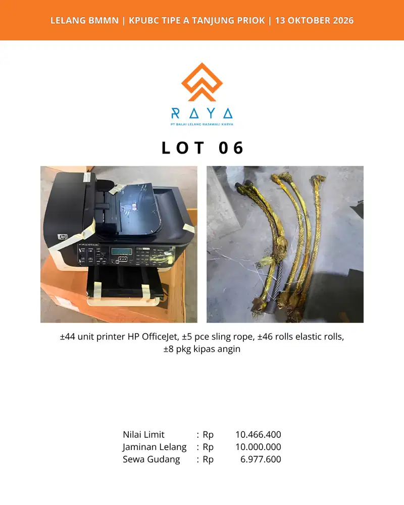 PRINTER HP OFFICEJET, SLING ROPE, ELASTIC ROLLS, KIPAS ANGIN LISTRIK