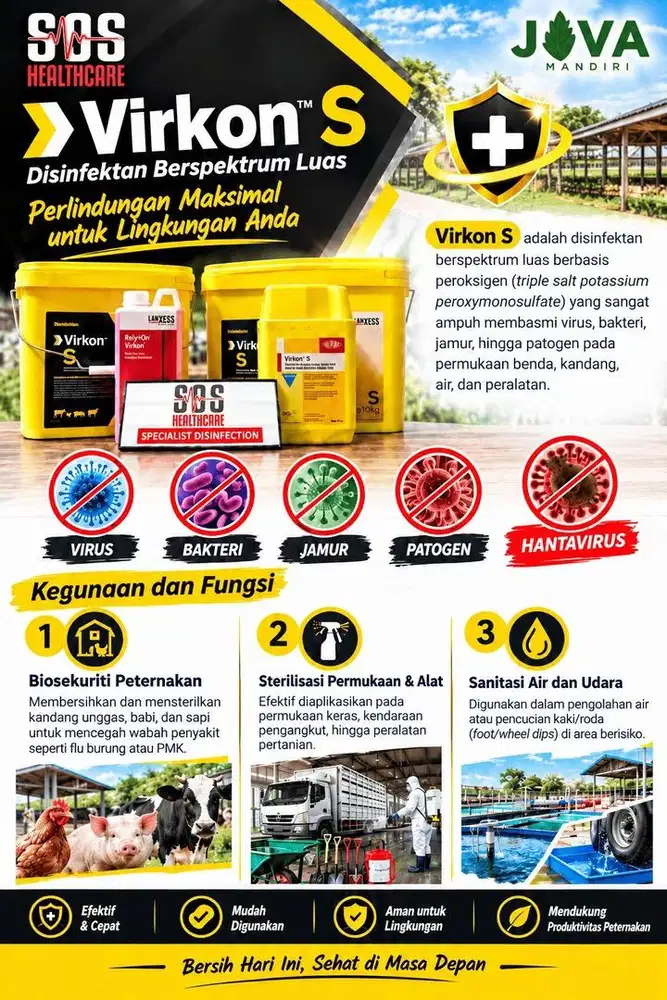 Disinfektan Pembasmi Virus HANTAVIRUS Balikpapan - VIRKON S