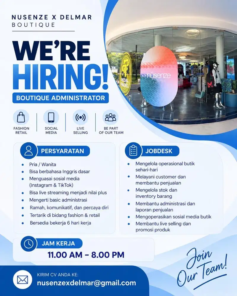 Admin butik dan live streaming sosial media