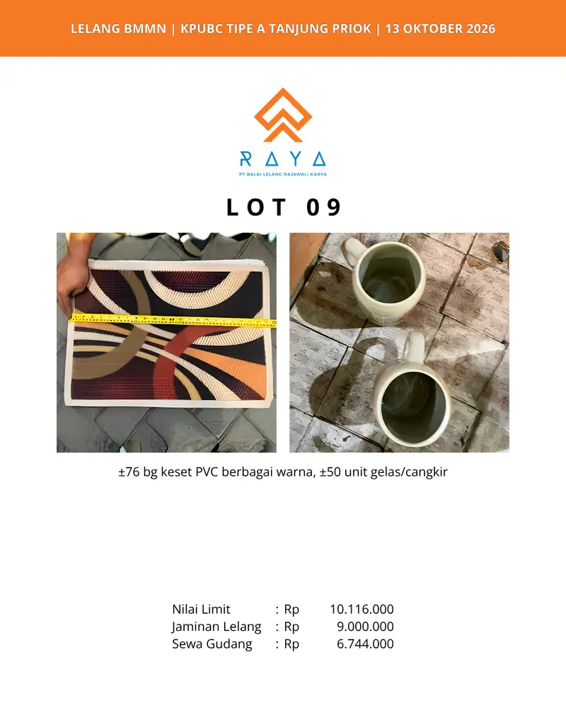 KESET BAHAN PVC BERBAGAI WARNA DAN GELAS CANGKIR