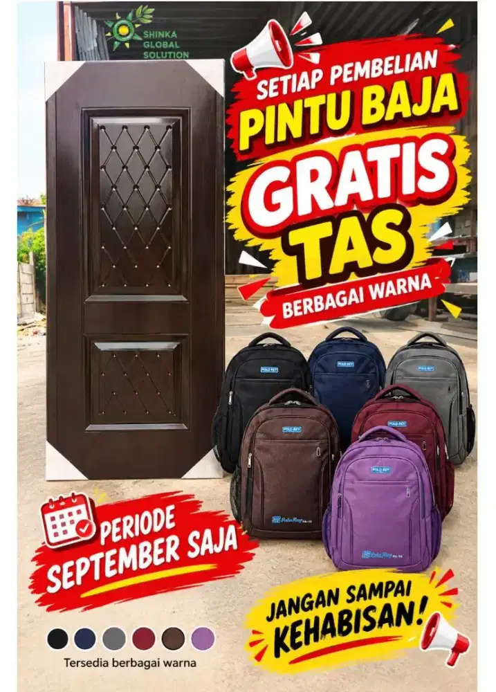CUMA 1,4 JUTA! PINTU BAJA KUAT + KOSEN, GRATIS TAS POLO!
