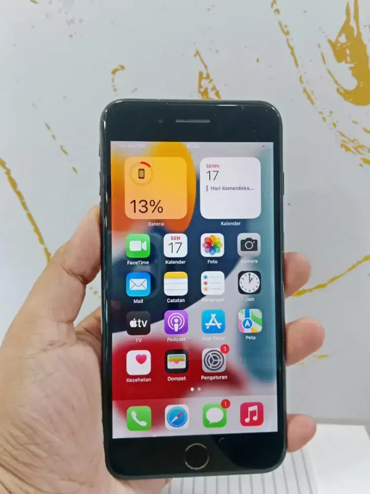 iPhone 7 plus 128gb black iBox PA/A Fulset Hb 100%an. Sidik jari on