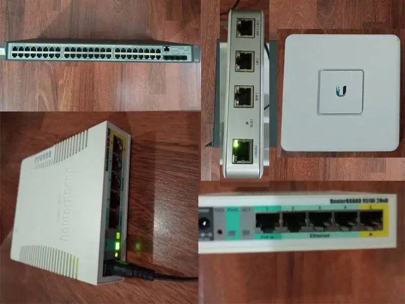 Paket 1 Switch 3Com 48port, 1 Router Mikrotik, 1 Security Gateway