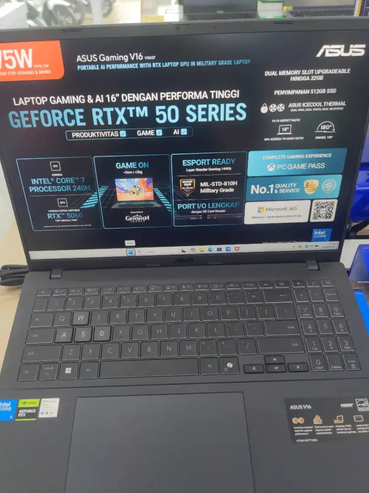 LAPTOP GAMING ASUS V16 CORE-5/RTX 3050/RAM 8 GB/512 GB
