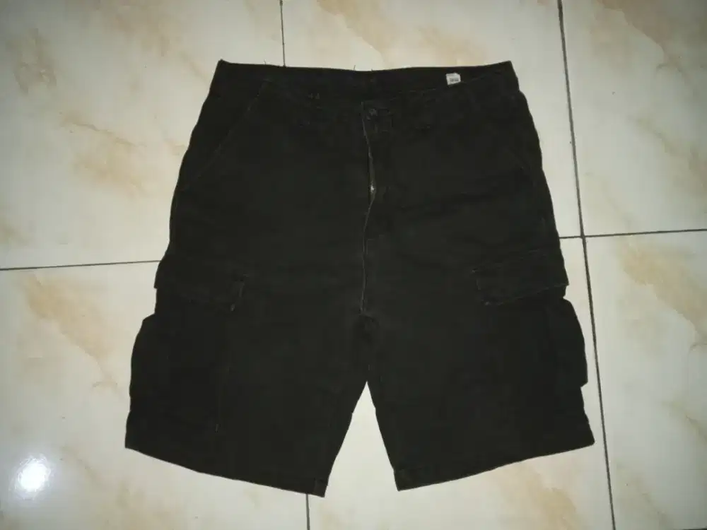 Celana pendek kargo skate cargo volcom sp triple black original