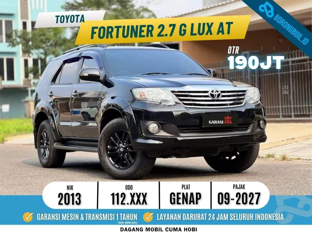 FORTUNER 2.7 G LUX AT 2013 HITAM FAVORIT