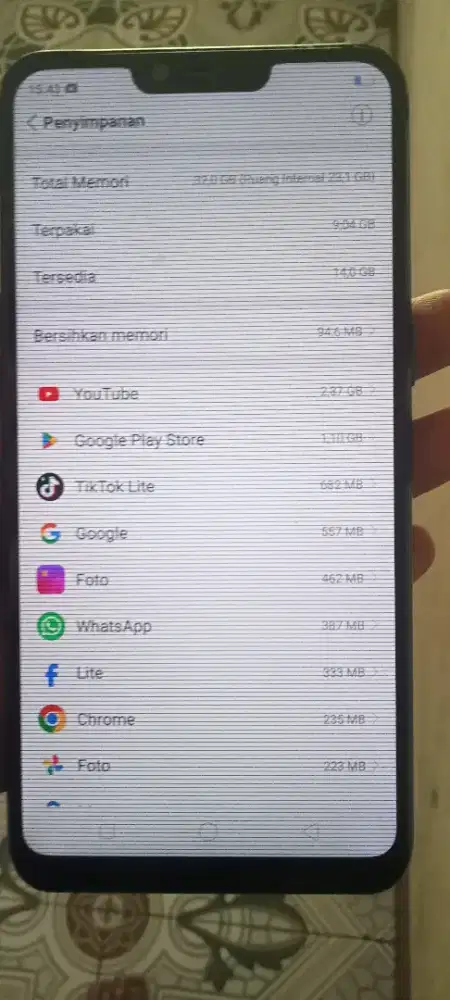 oppo A3s ram 3. Rom 32. mines hp aja sm lcd lihat profil tapi g ngaruh