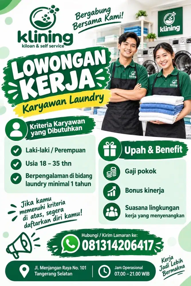 Lowongan Kerja Untuk Karyawan Laundry