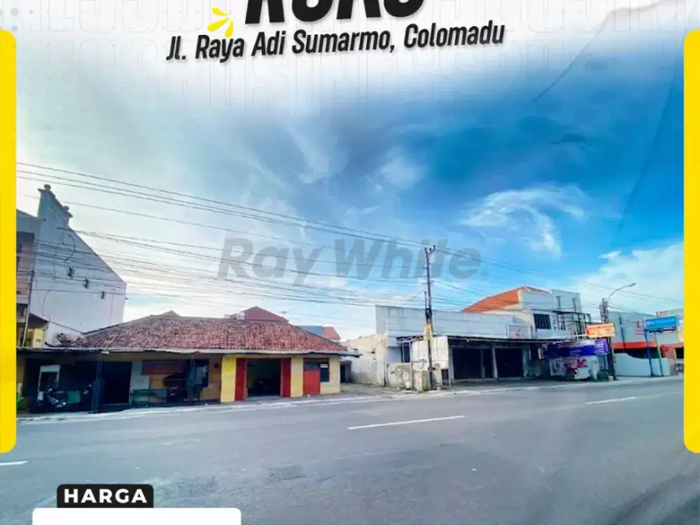 Dijual Ruko  Strategis Lebar Depan 40m di jl Raya Adi Sumarmo Colomadu