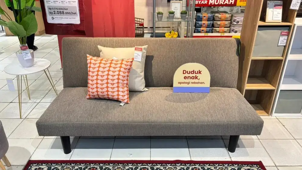 Promo Paket Sofa Bed + Rak TV + Meja Sisi + Rak 4 Tingkat