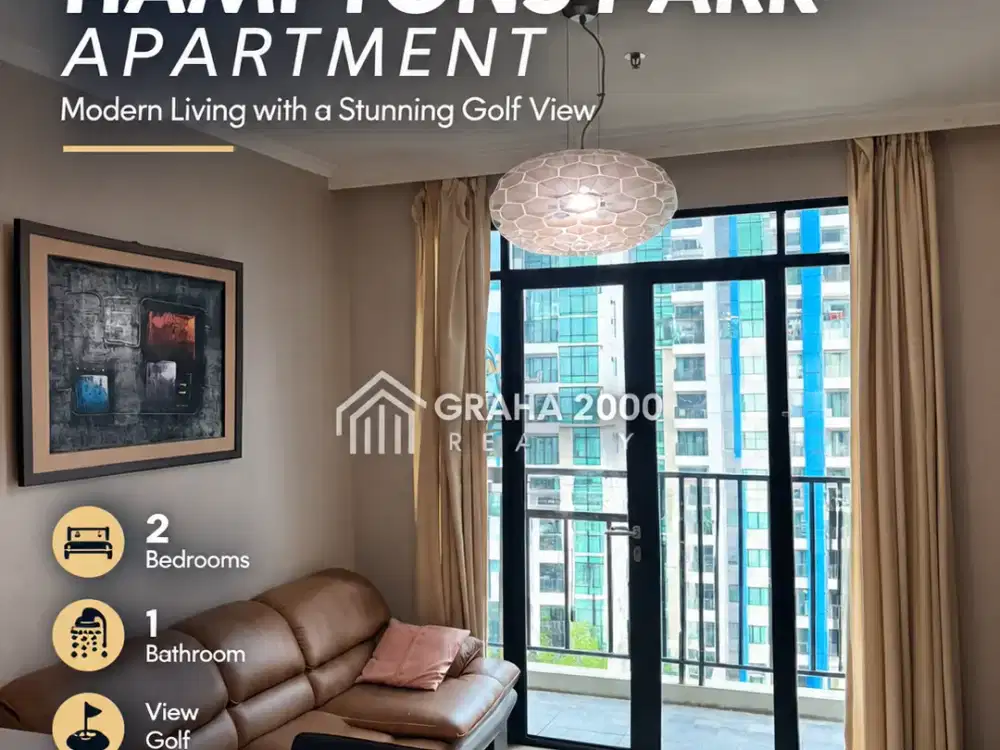 Disewakan Hamptons Park Apartment 2BR 58 m2 View Golf