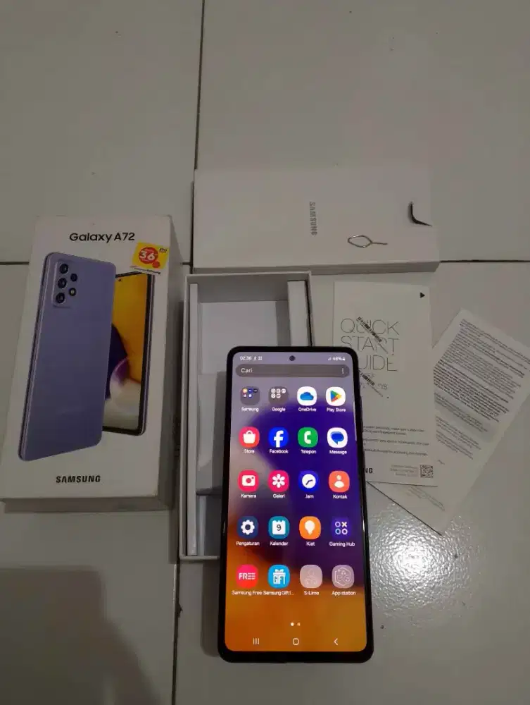 Samsung a72 Purple fullset 8/128