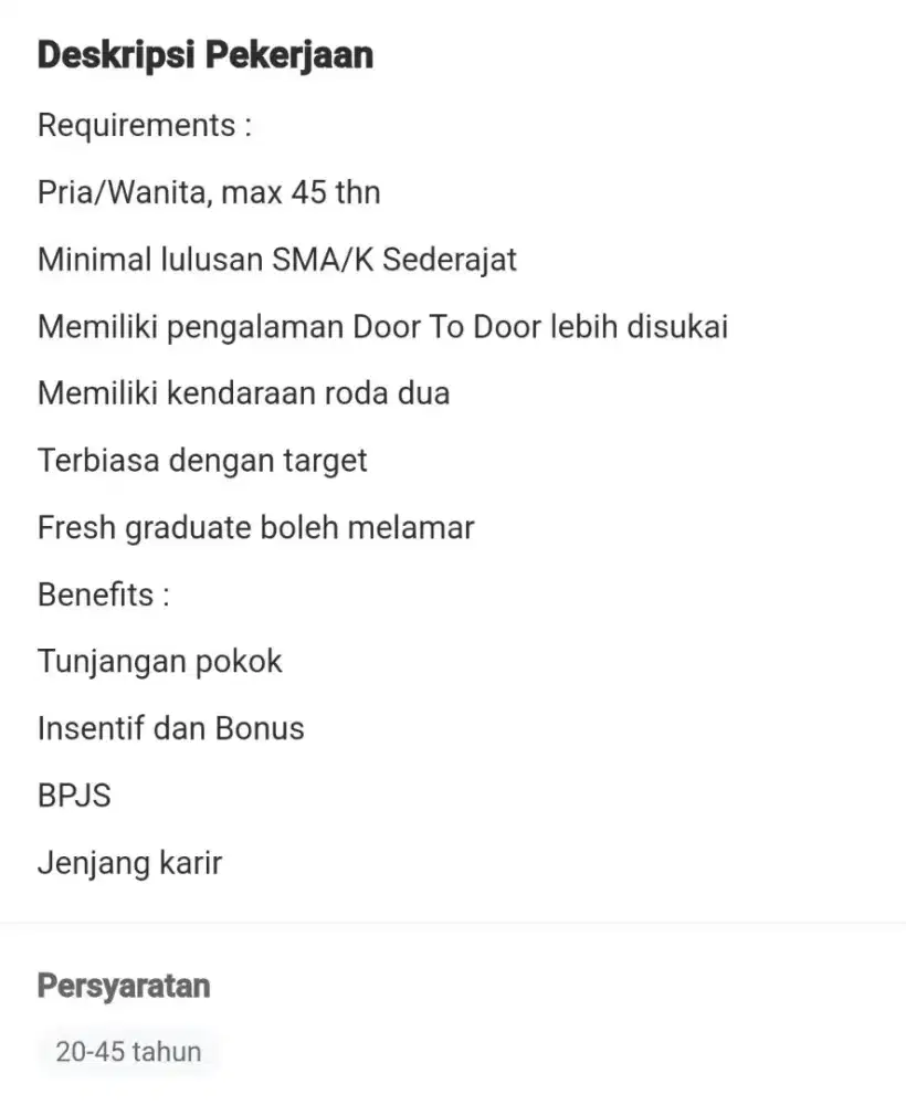Lowongan kerja Sales executive