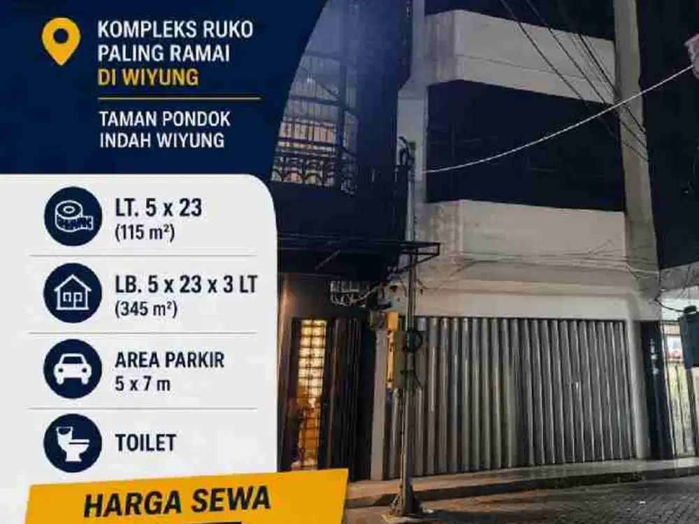 HOT LOCATION  Sewa Ruko TPI Wiyung 3lt