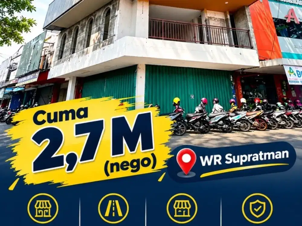 Dijual Ruko 3 Lantai Kawasan Ramai di Jl WR Supratman Malang