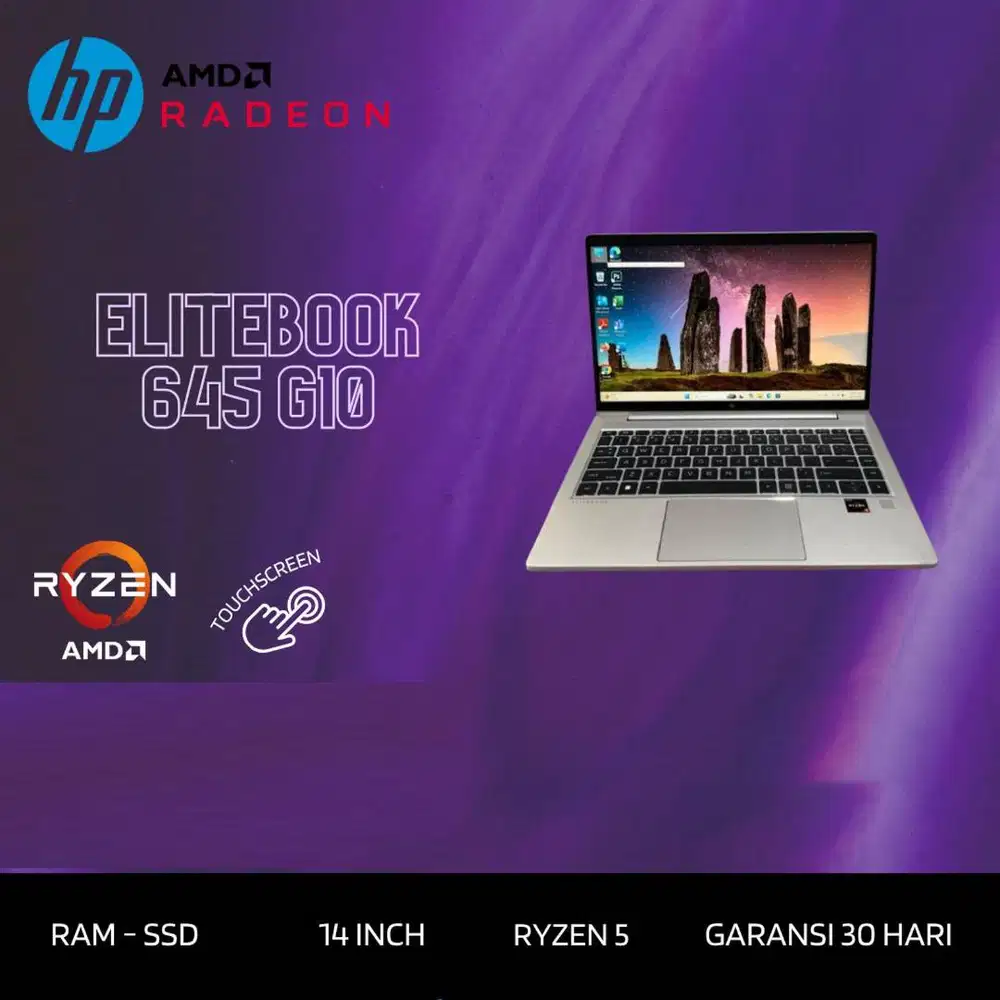 HP ELITEBOOK 645 G10 TOUCH RYZEN 5 7530U RAM 16GB LAYAR 14 INCH FHD*RC