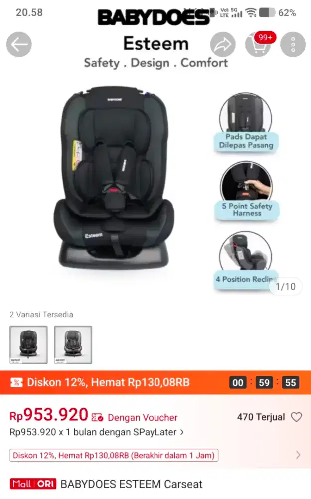 Car Seat Bayi Balita - 25 KG