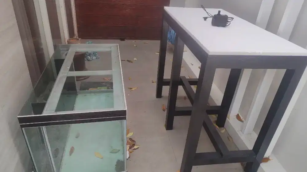 Aquarium filter blkg set pompa dan meja kayu