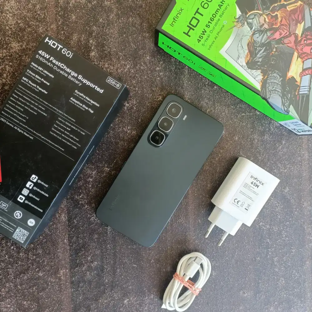 INFINIX HOT 60i 8/256 LENGKAP FULLSET BISA COD MENYESUAIKAN