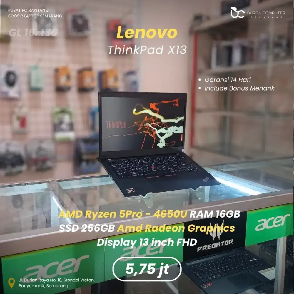 LENOVO Thinkpad X13 | Ryzen 5 4650U 16GB 256GB