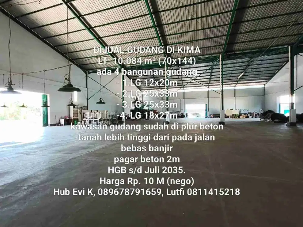 Di Jual Murah Gudang Siap Huni, kawasan KIMA, Mks.