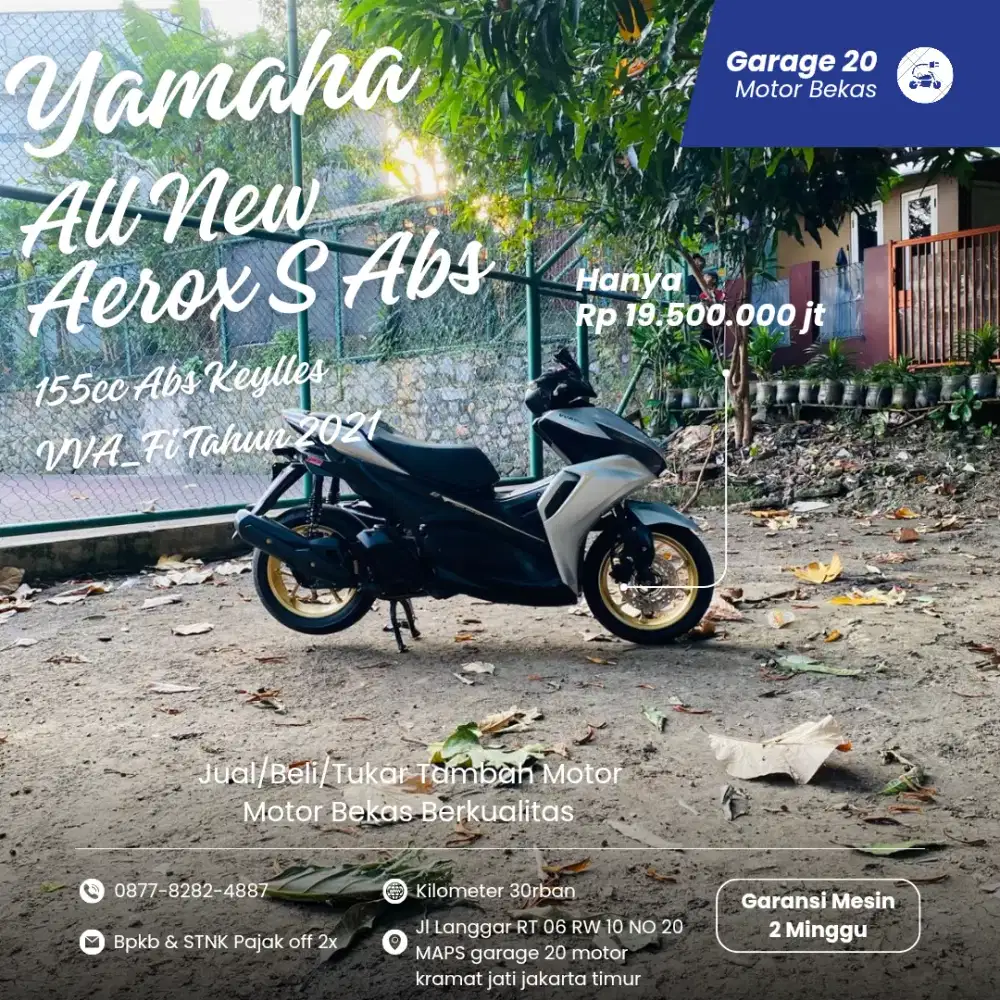 Yamaha All New Aerox S 155cc Keylles Abs Fi Tahun 2021