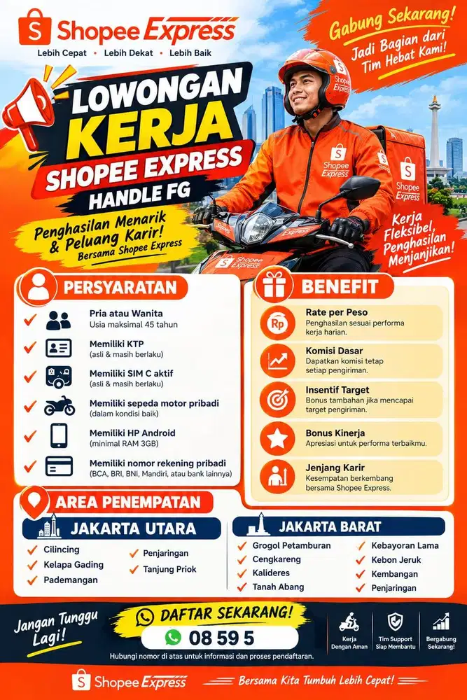 lowongan kurir shopee SIM bisa nyusul