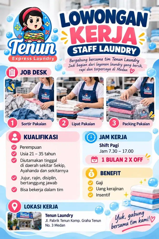 LOWONGAN KERJA - Staff Laundry