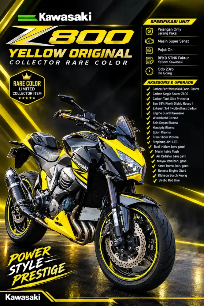 kawasaki Z800 yellow rare color collection only