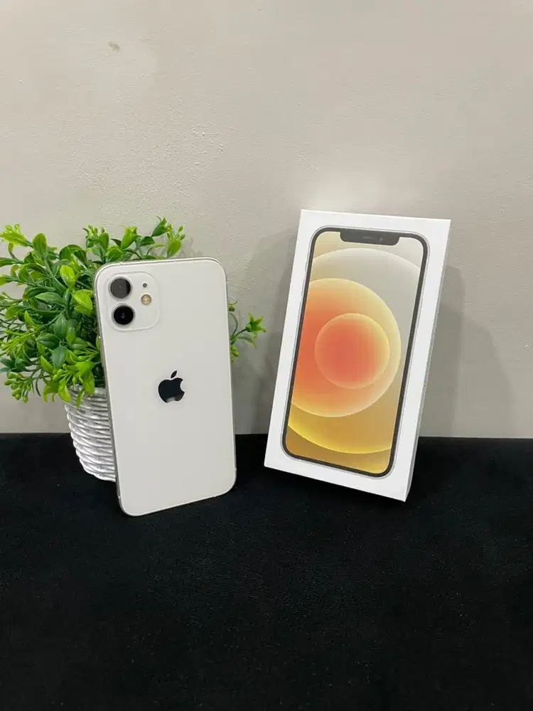 IPhone 12 128GB White mulus Fullset BH 100% Sinyal Permanent