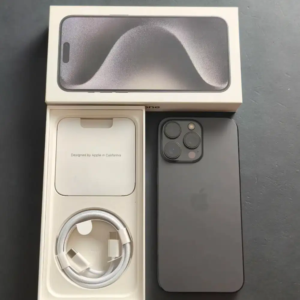 IPHONE 15 PRO MAX 256GB BLACK TITANIUM EX GARANSI RESMI