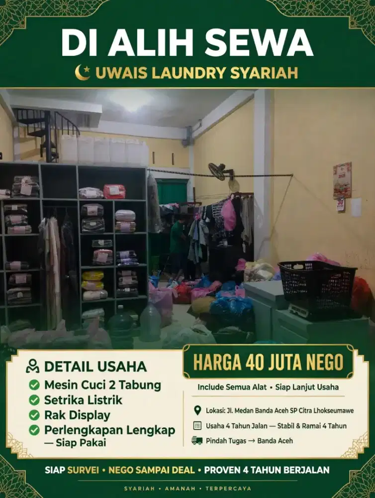 Alih sewa usaha laundry