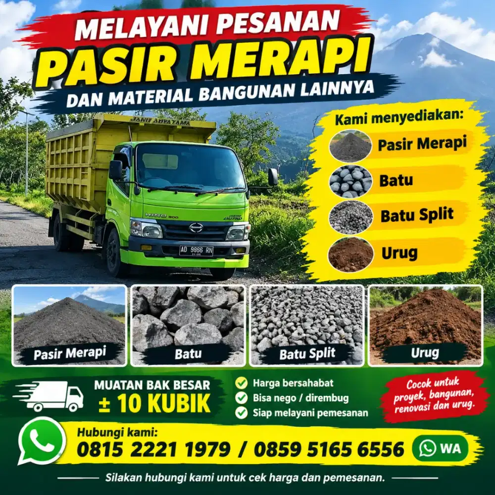 Pasir dan batu merapi murah