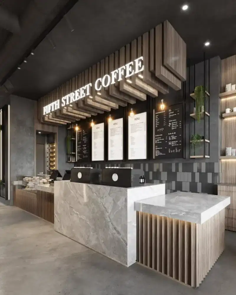 Meja Barista Meja Bar Minimalis Meja Cafetaria HPL Meja CoffeeShop