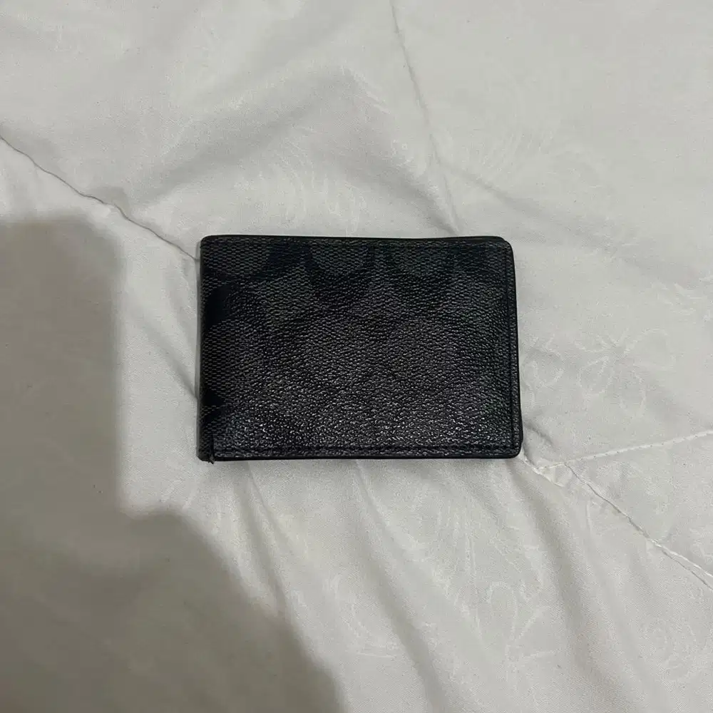Coach Card Holder Wallet Black Original