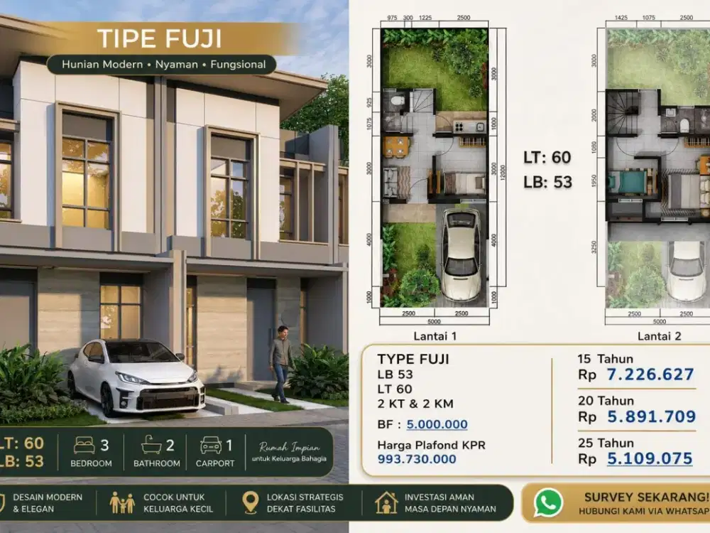 Cluster bergaya Rumah Jepang di Pamulang Jl Surya Kencana, row jalan 8meter