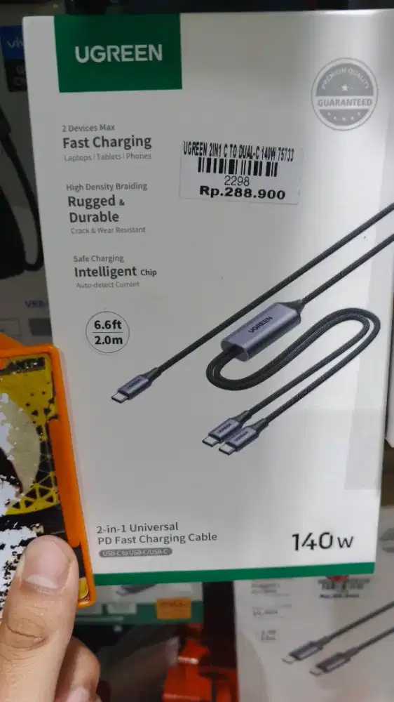 KABEL DATA UGREEN C TO DUAL C 140Watt