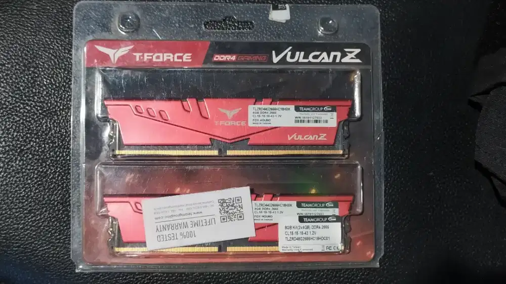 Ram PC T-Force vulcanz team group DDR 4 gaming 8 GB