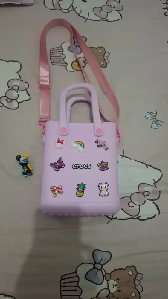 Tas Crocs pink ori