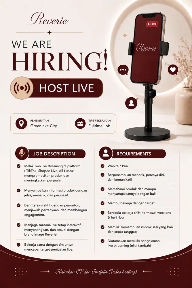 HOST LIVE STREAMING BIDANG FASHION