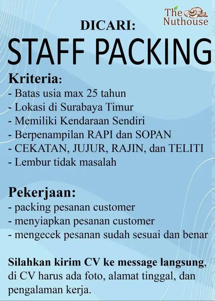 Dicari Staff Packing