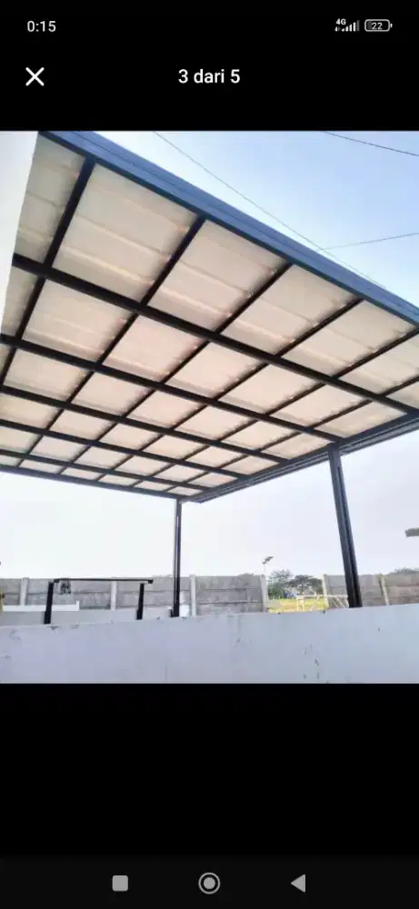 Kanopi atap baja ringan plafon pvc