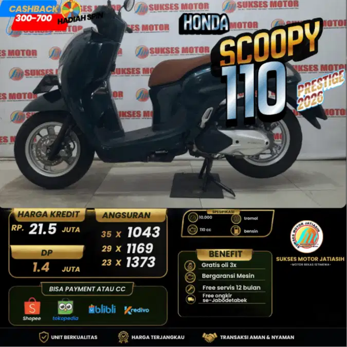 HONDA SCOOPY PRESTIGE 2026 KM RENDAH BISA CASH DAN KREDIT ATAU PAYMENT